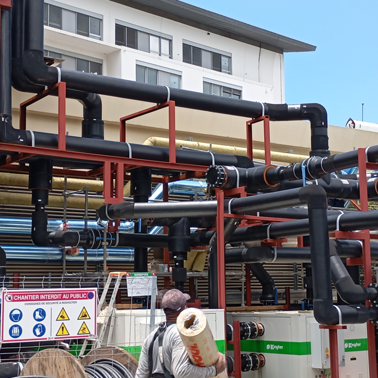 Chantier réhabilitation production de froid CHU Sud Réunion